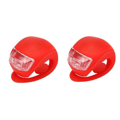 Waterproof silicone bike front and rear lights pair with clear lens Stevvex ST90SP5555AET on Tampa Home & Garden Store