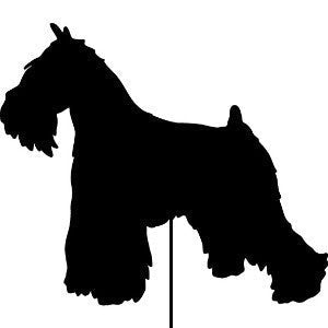Miniature Schnauzer garden stake silhouette, black lawn ornament by Rustica Ornamentals on Tampa Home & Garden Store