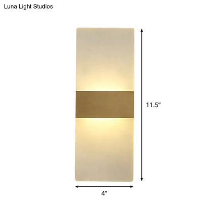 Gold acrylic direct-wired wall sconce with a center band, 11.5 in tall by 4 in wide Decorbites on Tampa Home & Garden Store