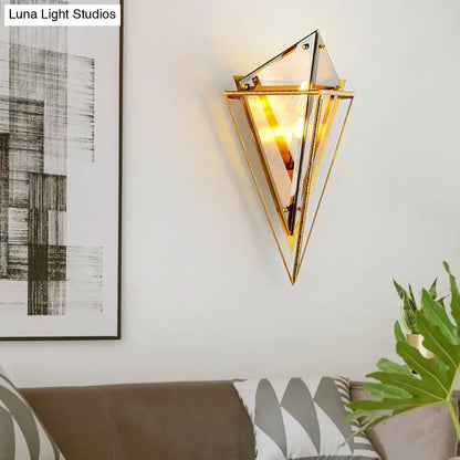 Amber Crystal Wall Light by Decorbites, gold diamond frame with amber glass panels on Tampa Home & Garden Store