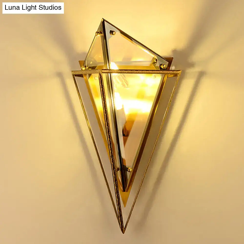 Amber Crystal Wall Light by Decorbites, gold geometric diamond wall sconce on Tampa Home & Garden Store