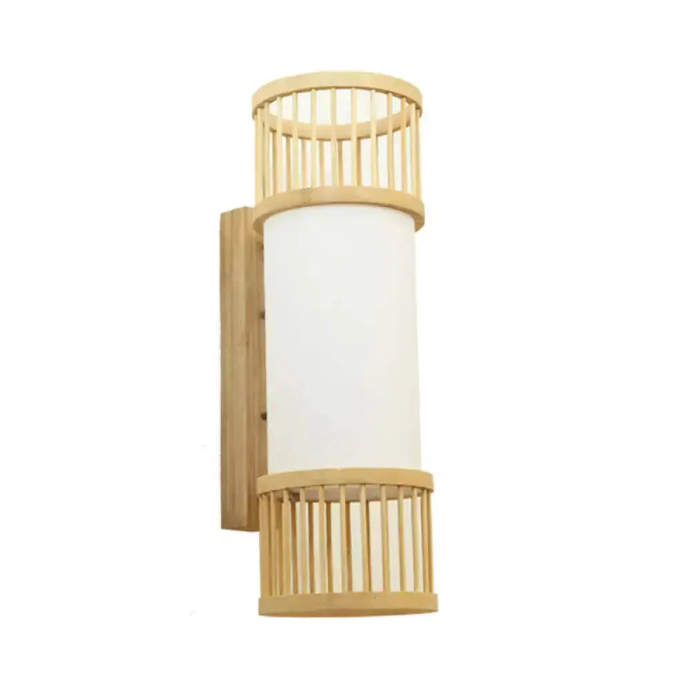 Minimalist Bamboo Cylinder Shade Wall Sconce