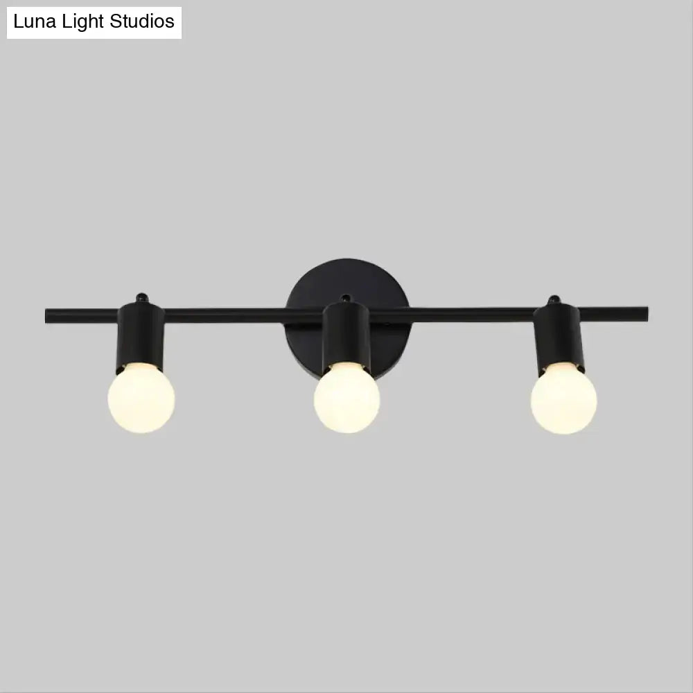 Black Metal 3-Arm Vanity Light with round backplate on Tampa Home & Garden Store