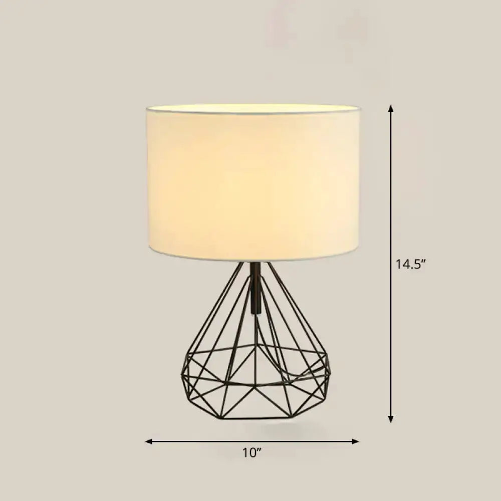 Minimalist Black and Brown Geometric Table Lamp
