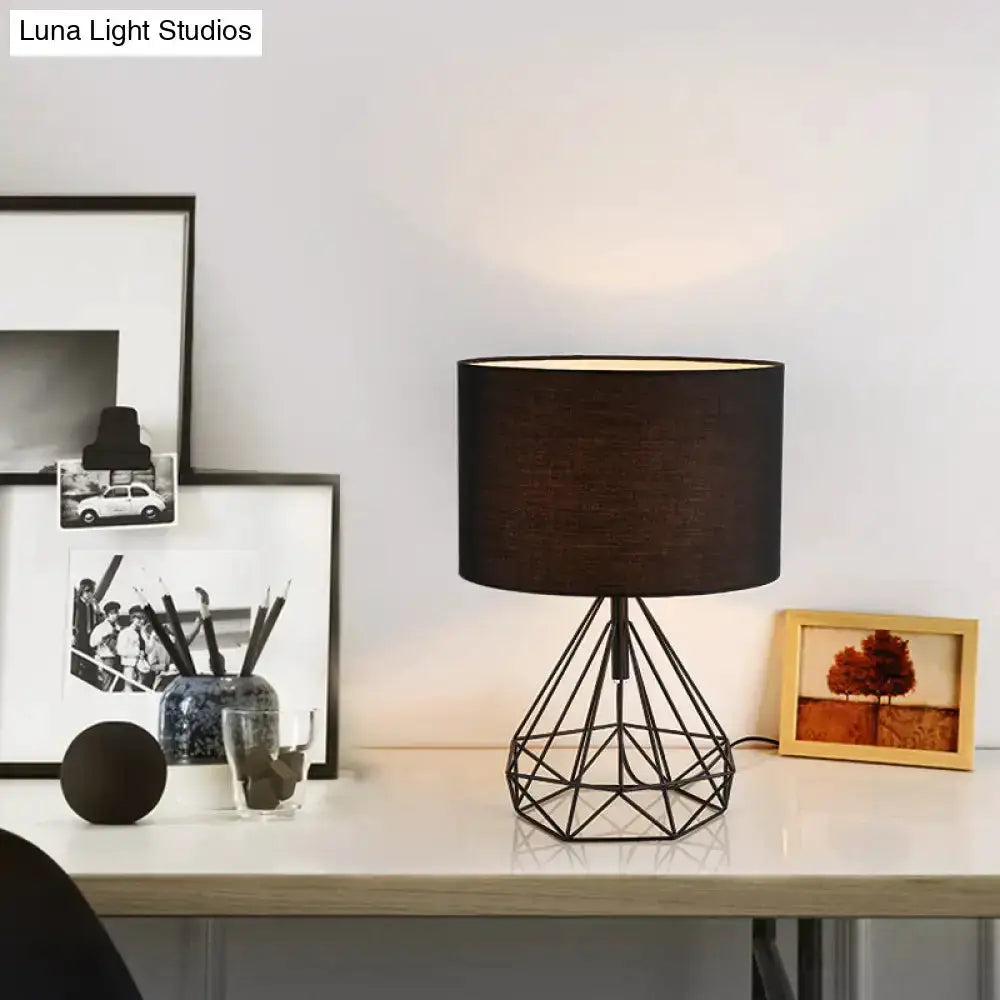 Minimalist Black and Brown Geometric Table Lamp