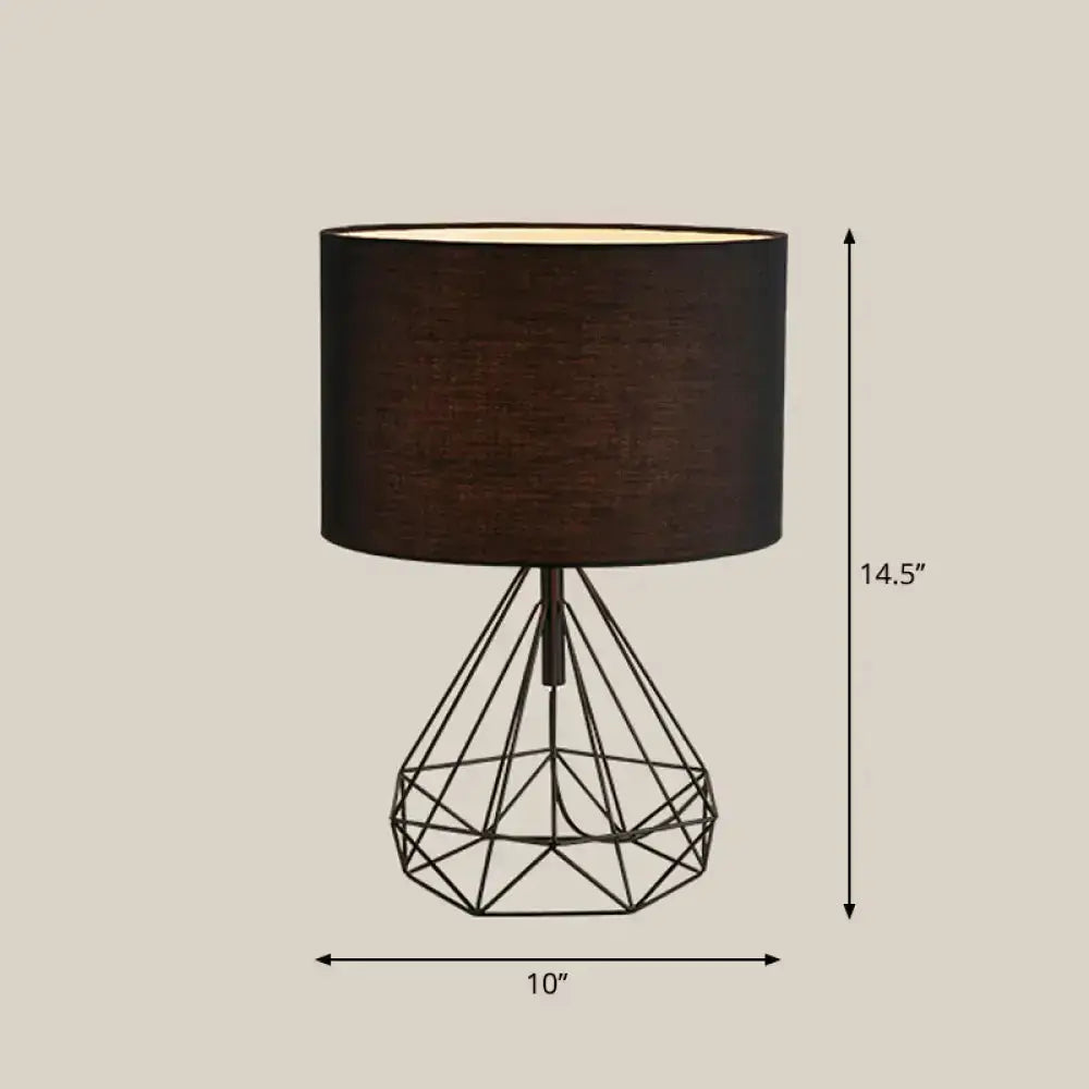 Minimalist Black and Brown Geometric Table Lamp