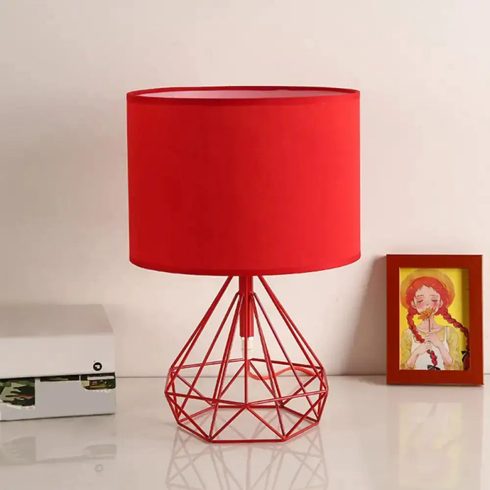 Minimalist Black and Brown Geometric Table Lamp