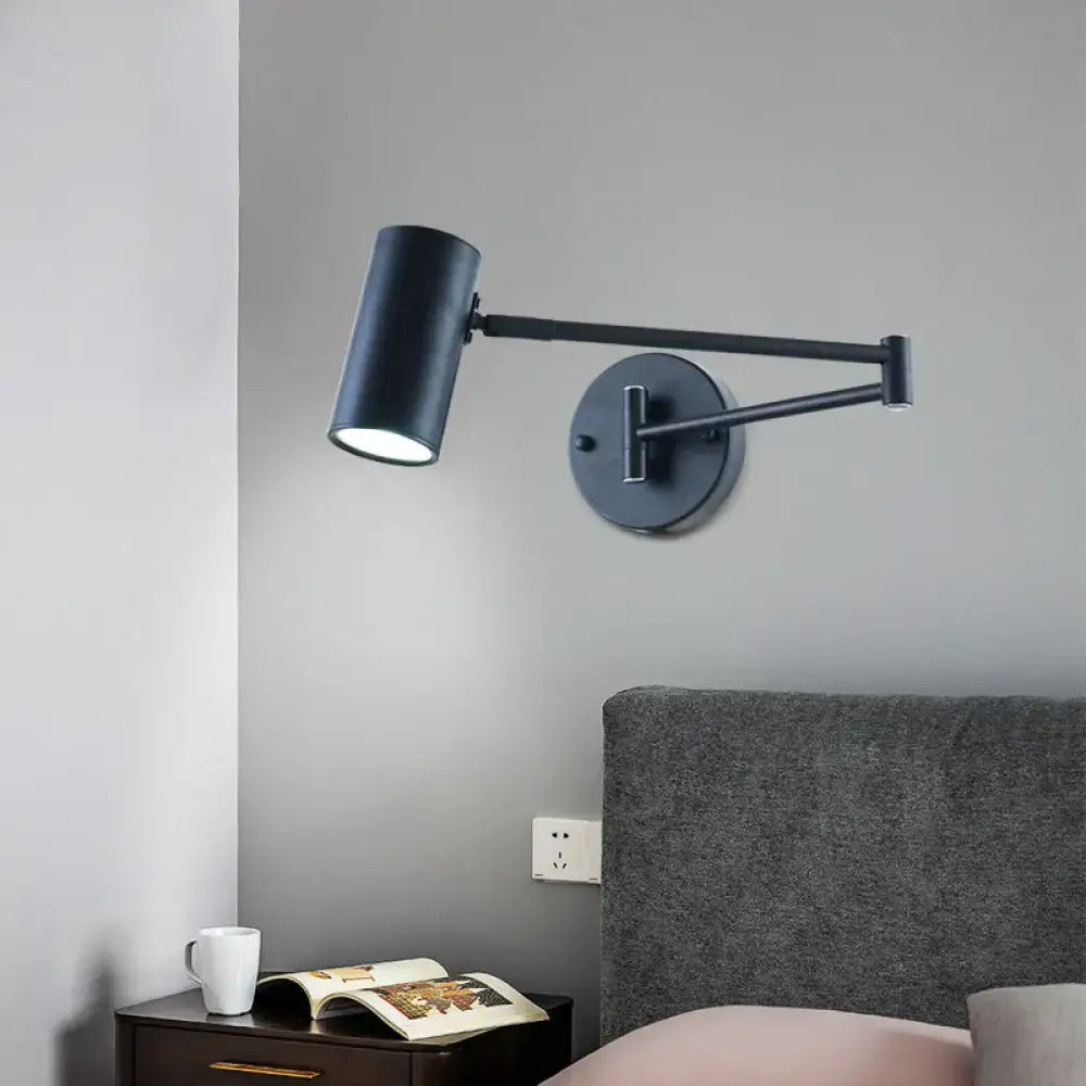 Black Gold Cylinder Wall Light Decorbites, black metal wall lamp with adjustable arm on Tampa Home & Garden Store