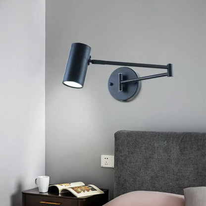 Black Gold Cylinder Wall Light Decorbites, black metal wall lamp with adjustable arm on Tampa Home & Garden Store