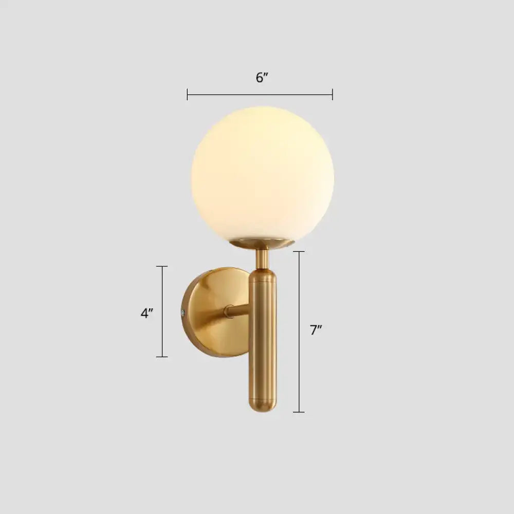 Black Ball Wall Sconce with brass finish and white glass globe by Decorbites on Tampa Home & Garden Store