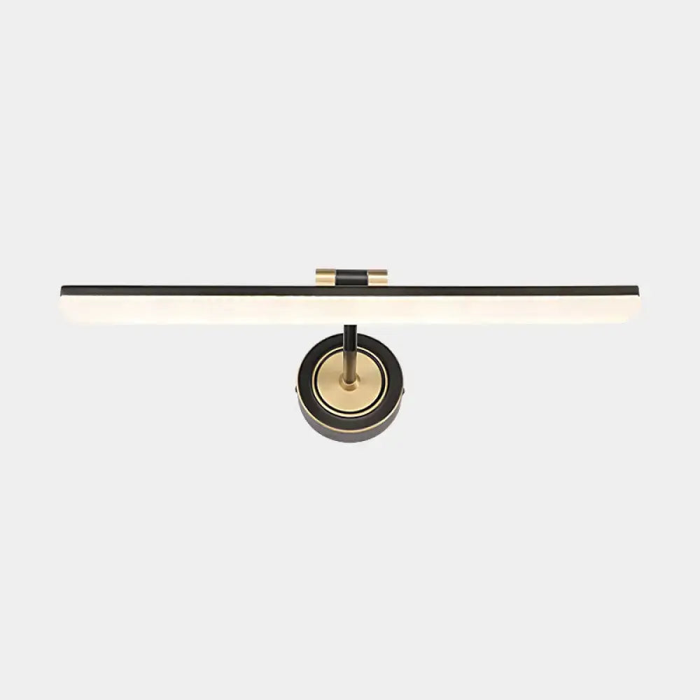 Decorbites minimalist black and brass swing-arm vanity light for bathroom on Tampa Home & Garden Store