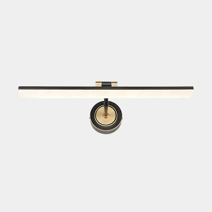 Decorbites minimalist black and brass swing-arm vanity light for bathroom on Tampa Home & Garden Store