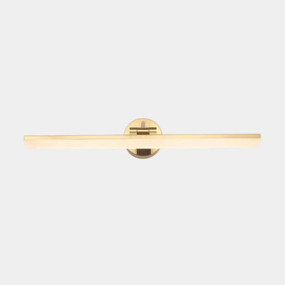Vanity light gold brass swing-arm on circular wall mount minimalist design on Tampa Home & Garden Store