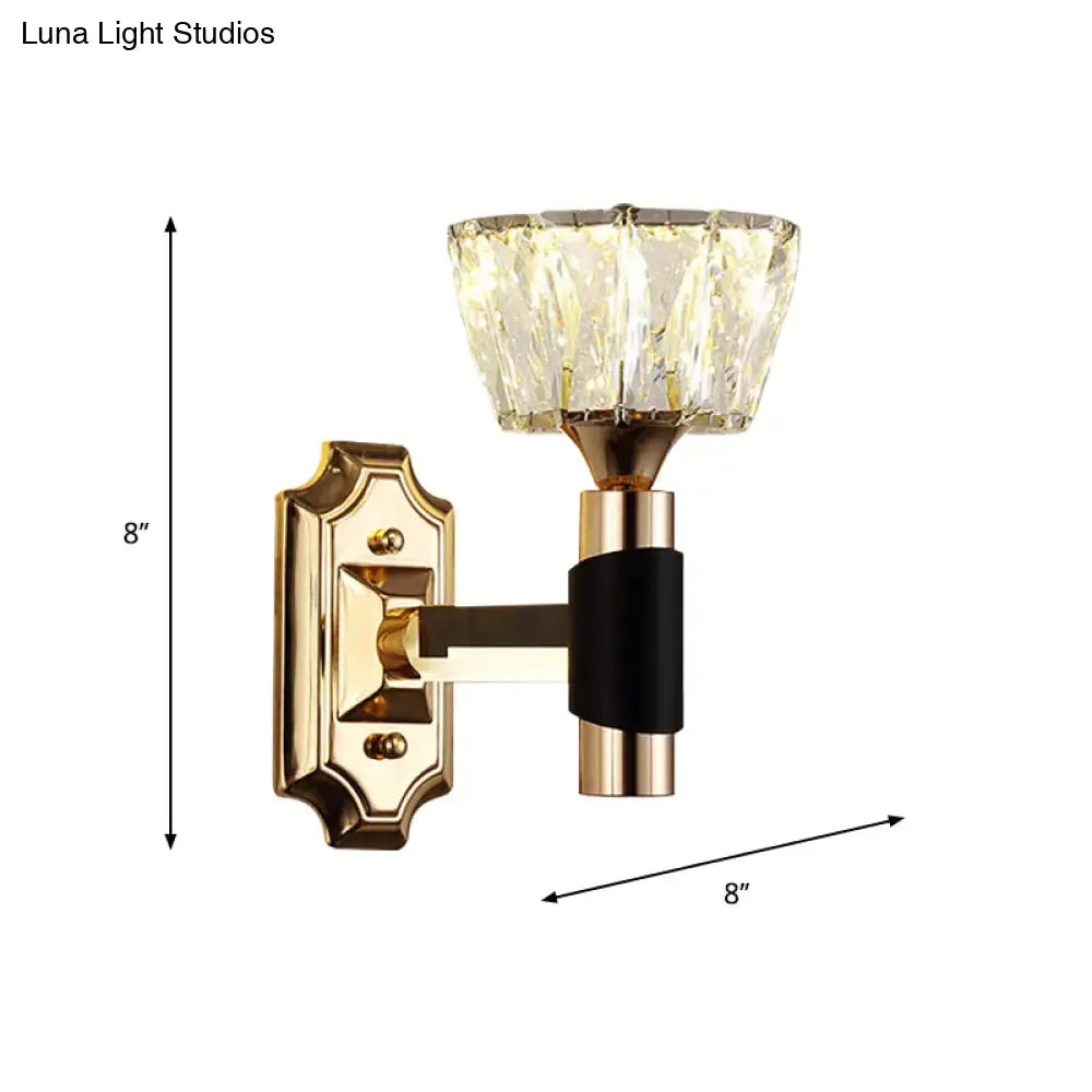 Black Gold Crystal Sconce gold brass wall light with crystal shade by Decorbites on Tampa Home & Garden Store