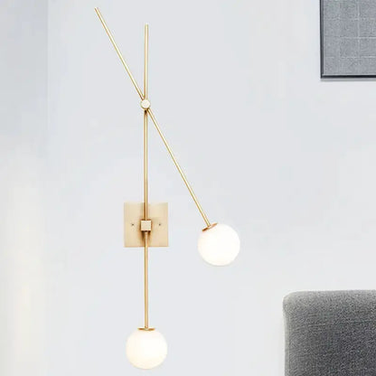 Minimalist black and gold opal glass bubble light fixture sconce by Decorbites frosted globes on Tampa Home & Garden Store