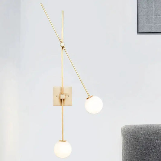 Minimalist black and gold opal glass bubble light fixture sconce by Decorbites frosted globes on Tampa Home & Garden Store