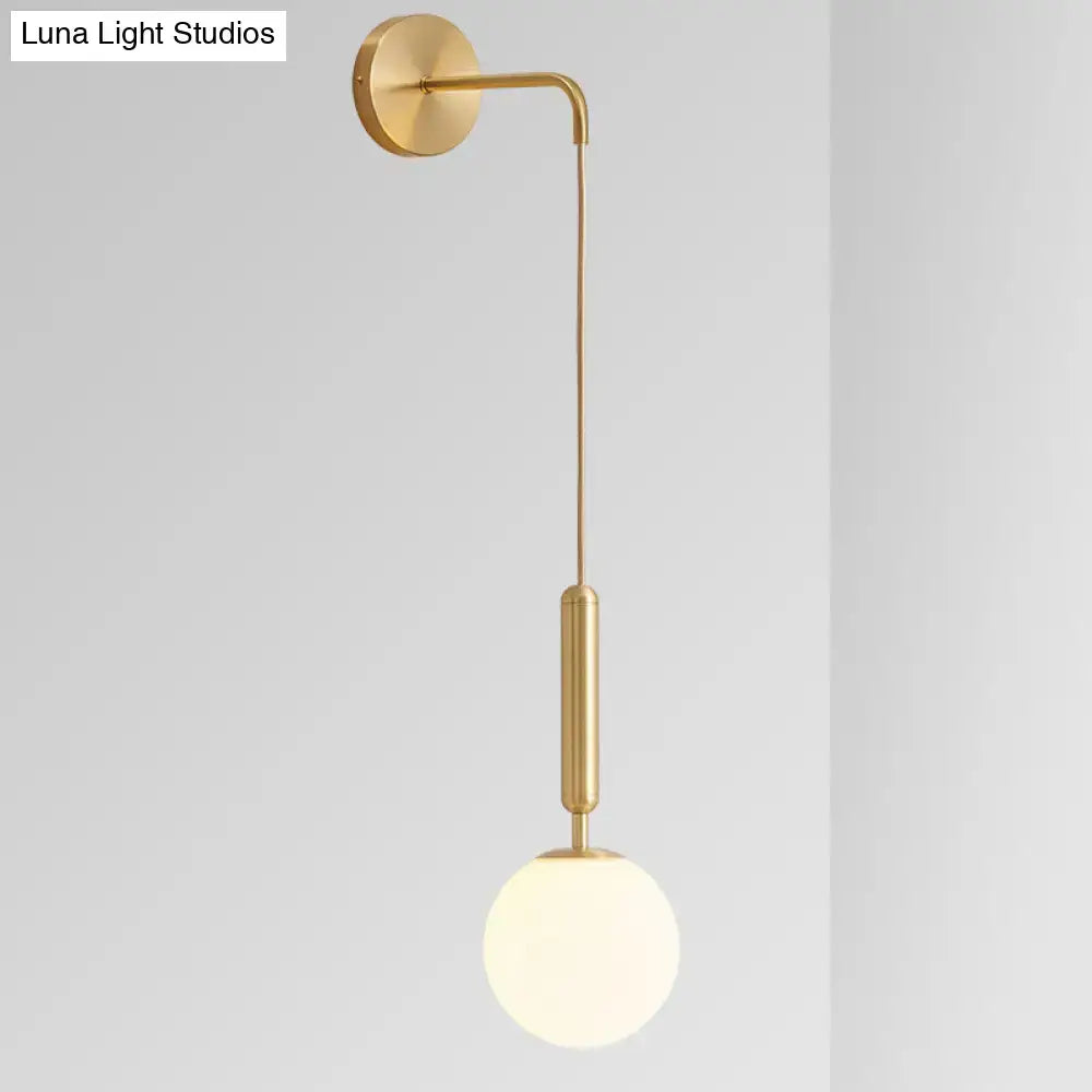 Black Gold Glass Globe Wall Sconce by Decorbites with brass mount and glass globe on Tampa Home & Garden Store