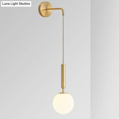 Black Gold Glass Globe Wall Sconce by Decorbites with brass mount and glass globe on Tampa Home & Garden Store