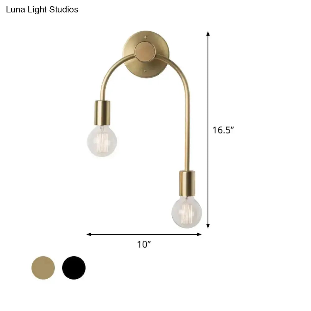 Minimalist Black and Gold Wall Lamp Sconce