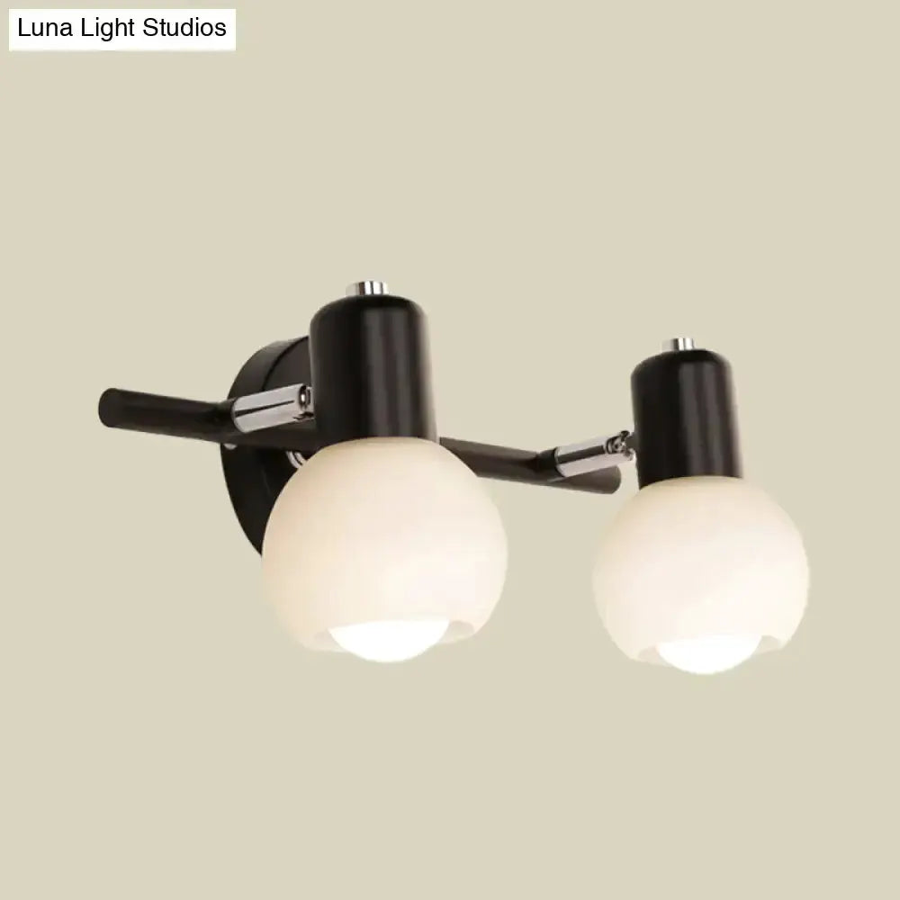 Minimalist Black Linear Wall Lamp with Opal Glass