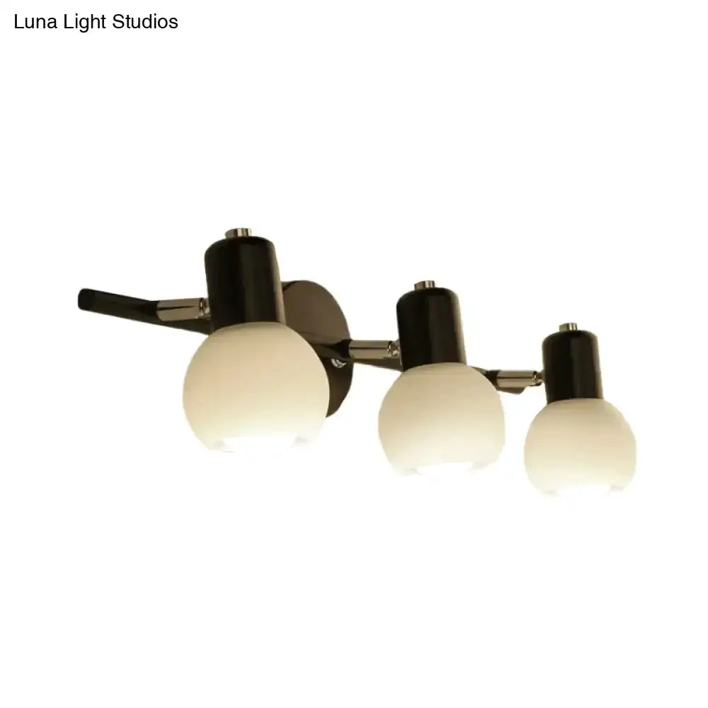 Minimalist Black Linear Wall Lamp with Opal Glass