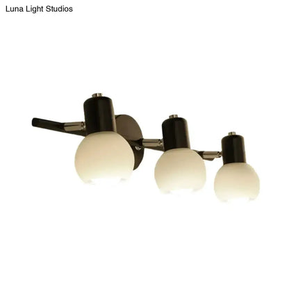 Minimalist Black Linear Wall Lamp with Opal Glass