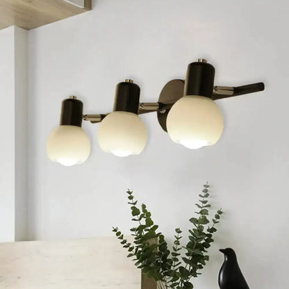 Minimalist Black Linear Wall Lamp with Opal Glass