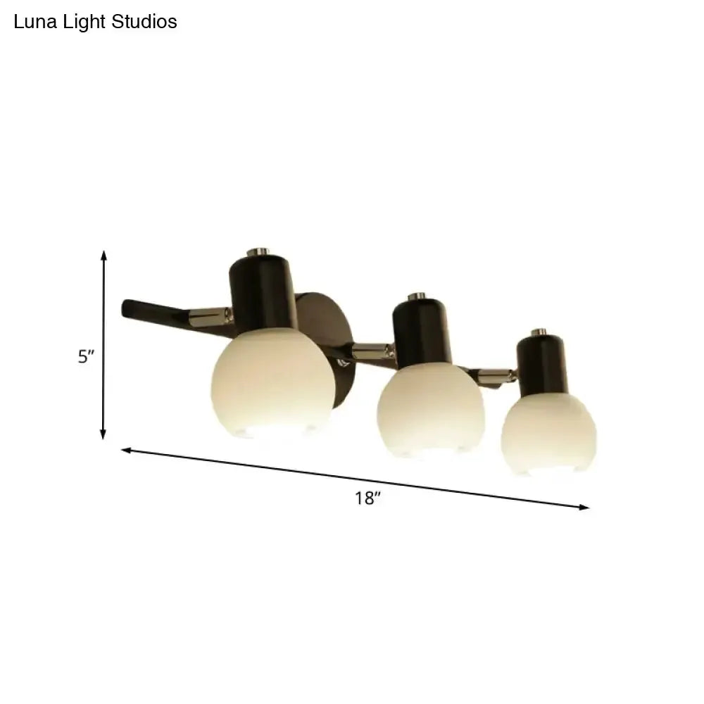 Minimalist Black Linear Wall Lamp with Opal Glass