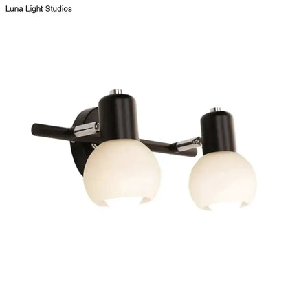 Minimalist Black Linear Wall Lamp with Opal Glass