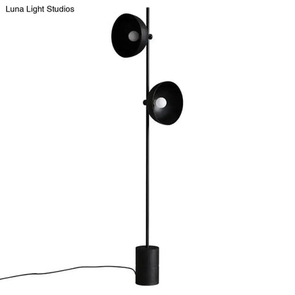 Decorbites minimalist black floor lamp with dual funnel shades for living room on Tampa Home & Garden Store
