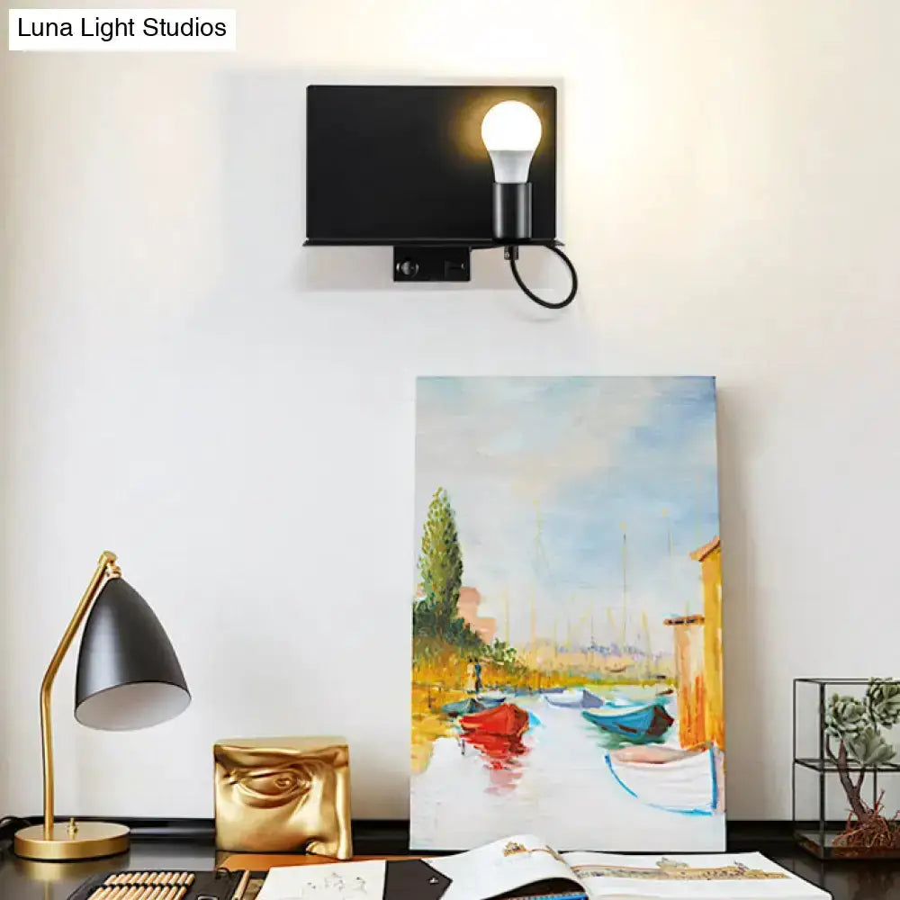 Minimalist black metal wall light with supporter by Decorbites for study spaces on Tampa Home & Garden Store