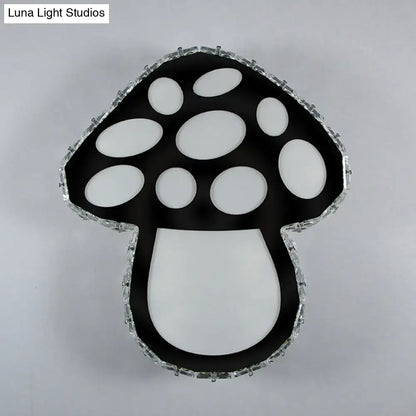 Black Mushroom Dual-Tone Wall Sconce by Decorbites, black body with white dots and crystal trim on Tampa Home & Garden Store