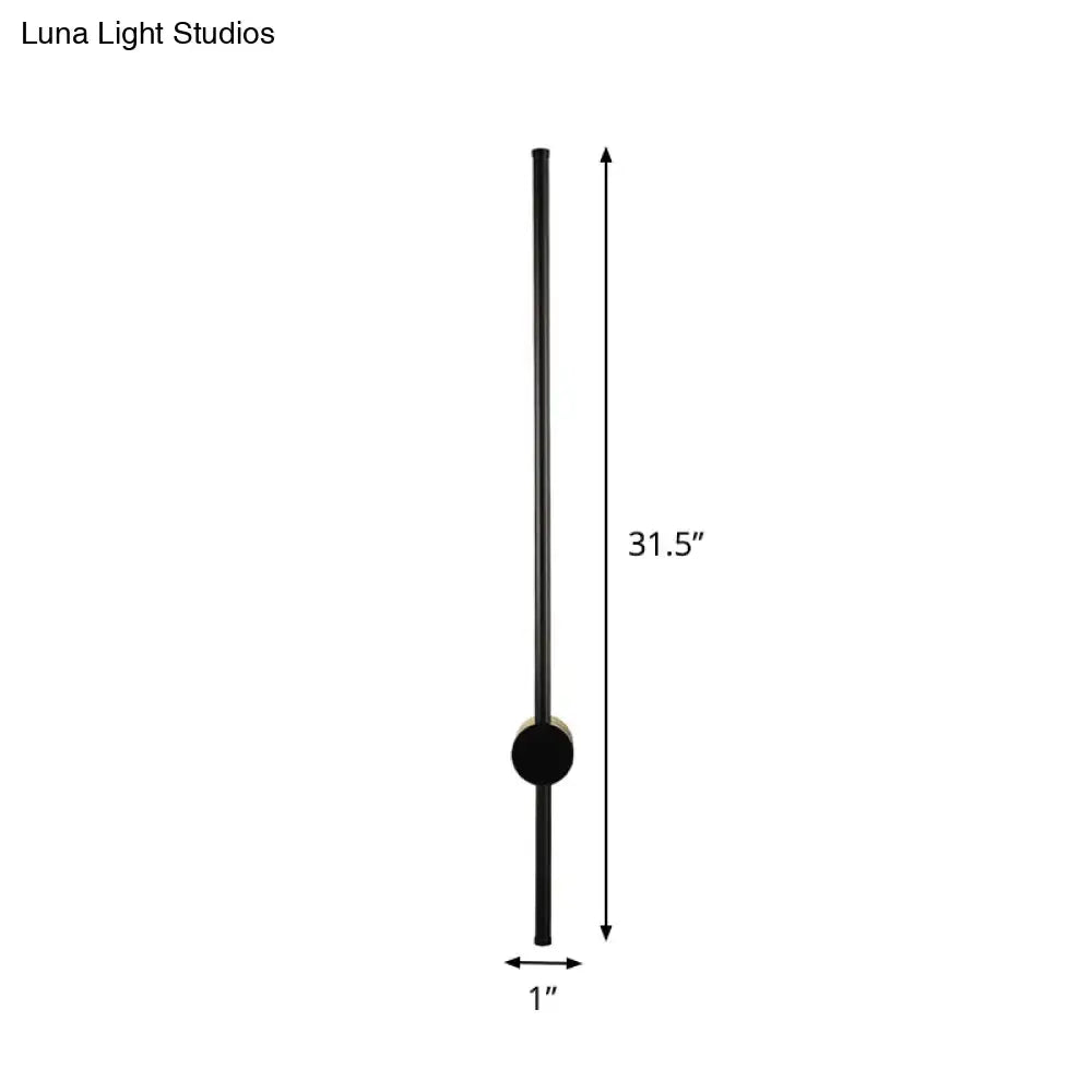 Black Needle Wall Light by Decorbites; slim black wall sconce with mid-mount, 31.5 in tall on Tampa Home & Garden Store
