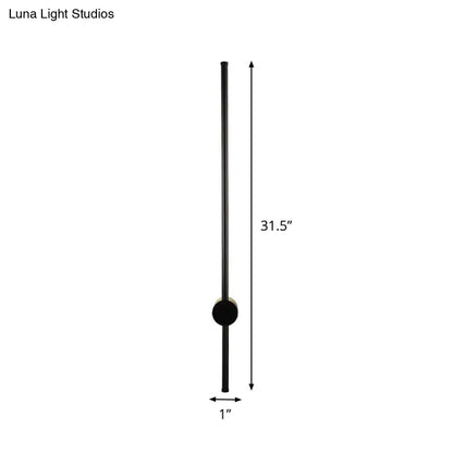 Black Needle Wall Light by Decorbites; slim black wall sconce with mid-mount, 31.5 in tall on Tampa Home & Garden Store