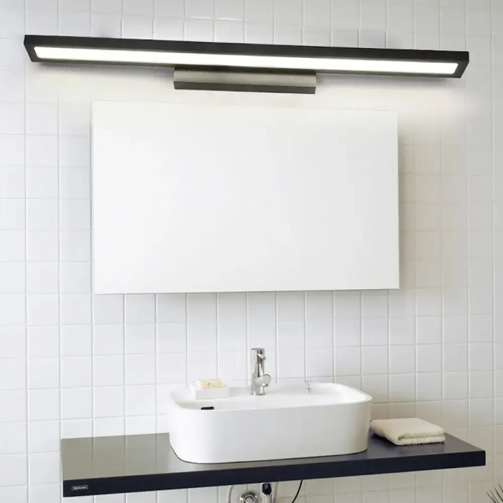 Tube Metal LED Bathroom Vanity Lamp - Minimalist Light Fixture in Black/Silver with Warm/White Light