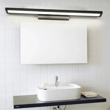 Tube Metal LED Bathroom Vanity Lamp - Minimalist Light Fixture in Black/Silver with Warm/White Light