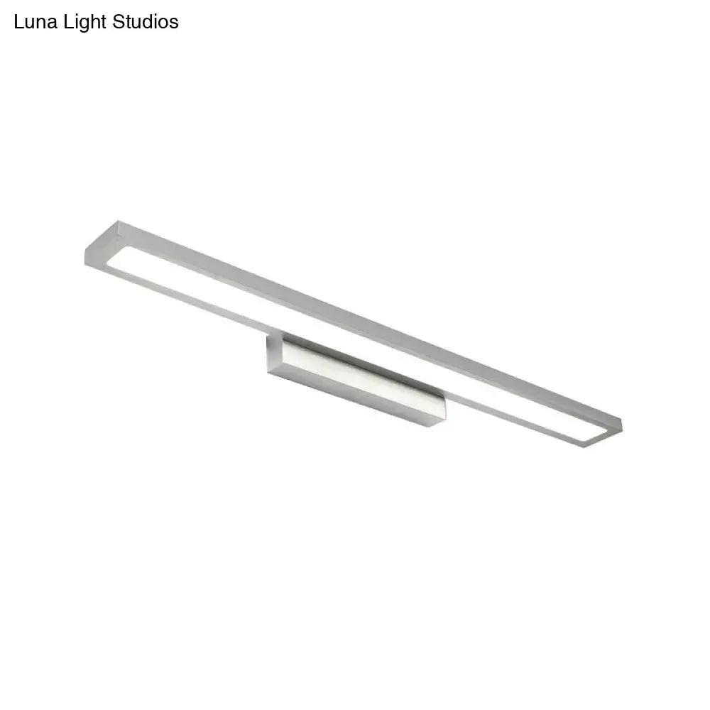 Tube Metal LED Bathroom Vanity Lamp - Minimalist Light Fixture in Black/Silver with Warm/White Light