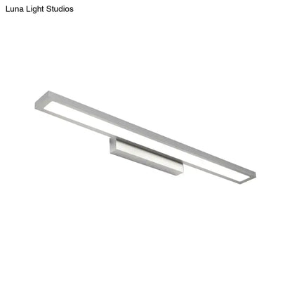 Tube Metal LED Bathroom Vanity Lamp - Minimalist Light Fixture in Black/Silver with Warm/White Light