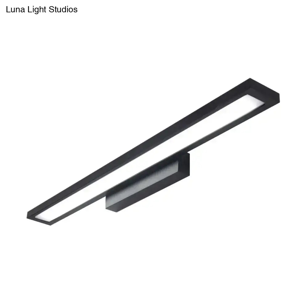 Tube Metal LED Bathroom Vanity Lamp - Minimalist Light Fixture in Black/Silver with Warm/White Light