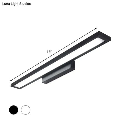 Tube Metal LED Bathroom Vanity Lamp - Minimalist Light Fixture in Black/Silver with Warm/White Light