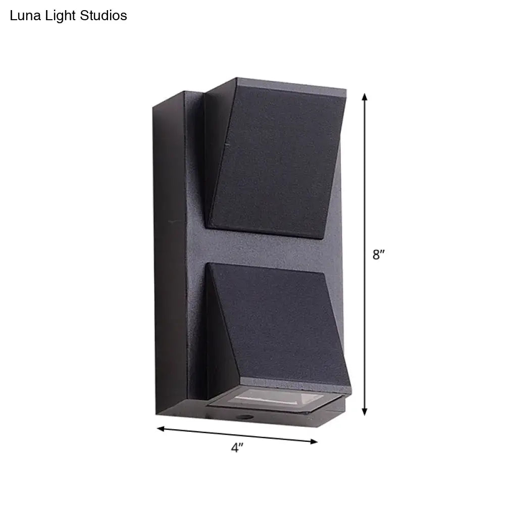 Black Triangle Wall Lamp by Decorbites, matte black metal wall sconce with angular shades on Tampa Home & Garden Store