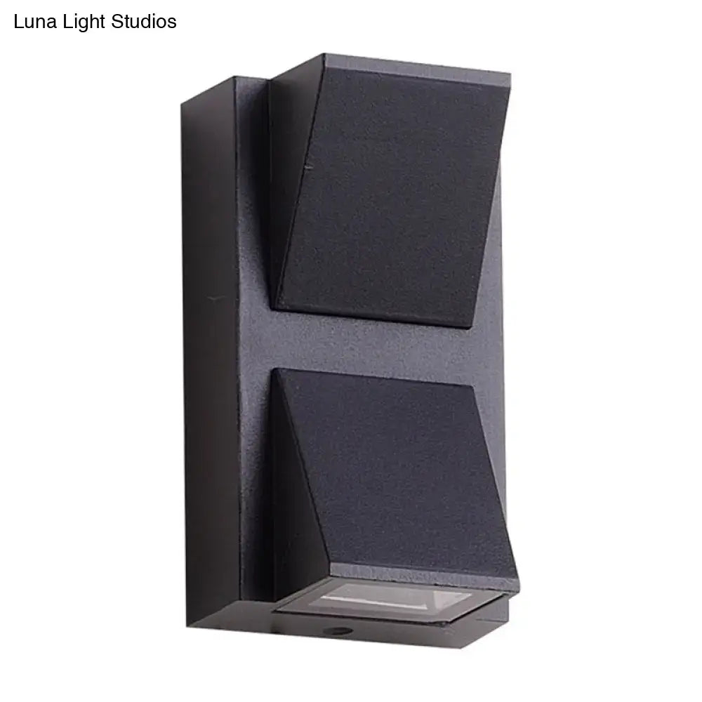 Decorbites Black Triangle Wall Lamp with dual angular shades, wall-mounted metal backplate on Tampa Home & Garden Store