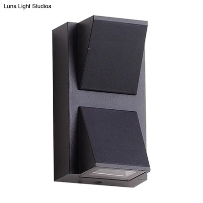 Decorbites Black Triangle Wall Lamp with dual angular shades, wall-mounted metal backplate on Tampa Home & Garden Store