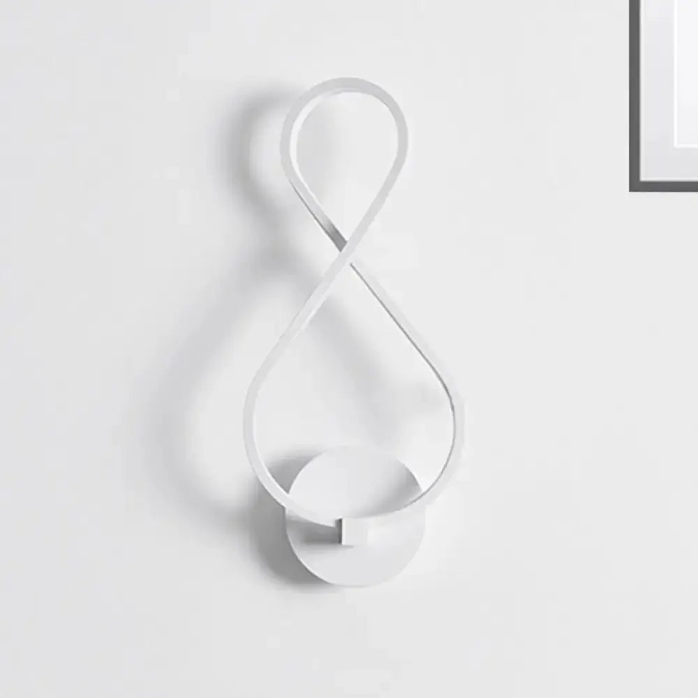 LED wall lamp sconce white acrylic loop design by Decorbites, minimalist bedroom lighting on Tampa Home & Garden Store