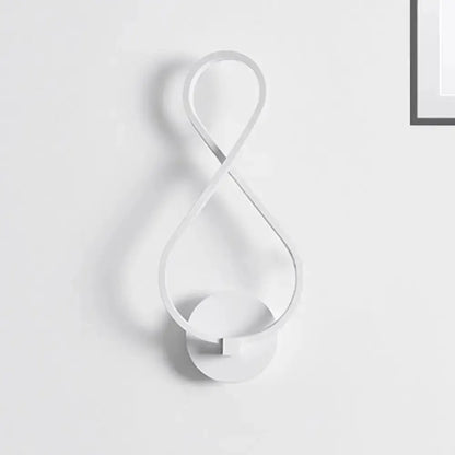 LED wall lamp sconce white acrylic loop design by Decorbites, minimalist bedroom lighting on Tampa Home & Garden Store