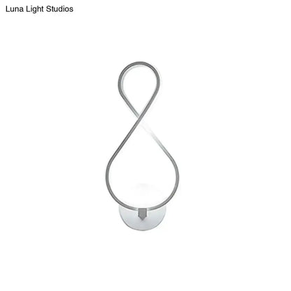 Decorbites minimalist black & white acrylic LED wall sconce with looped teardrop on Tampa Home & Garden Store