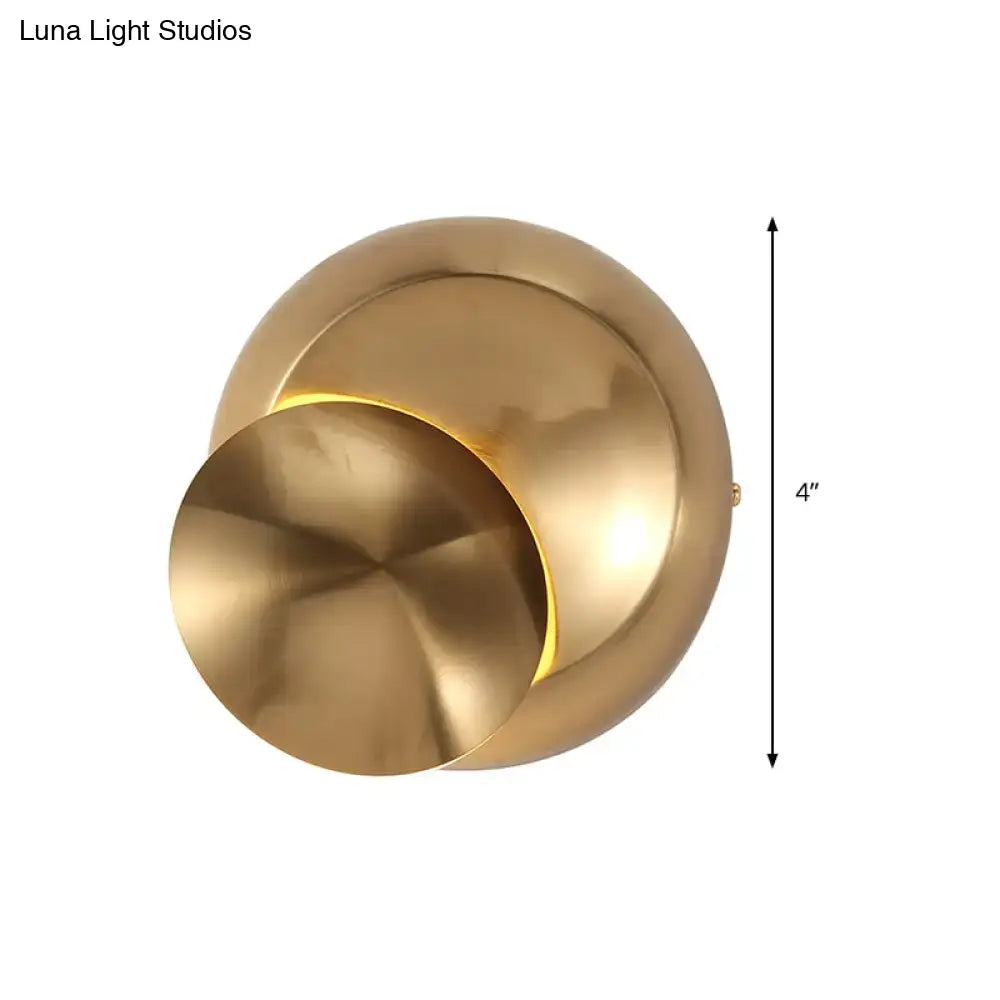 Black Circular LED Stairway Wall Lamp with overlapping gold-tone discs on metal finish on Tampa Home & Garden Store