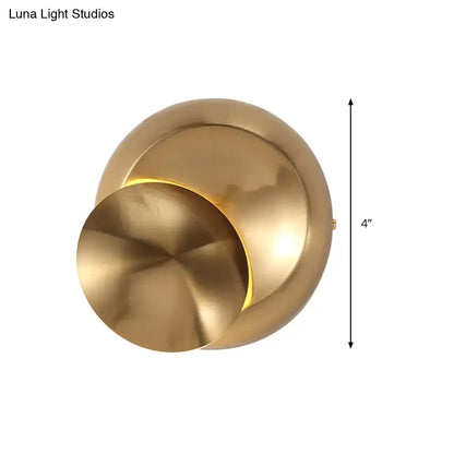 Black Circular LED Stairway Wall Lamp with overlapping gold-tone discs on metal finish on Tampa Home & Garden Store