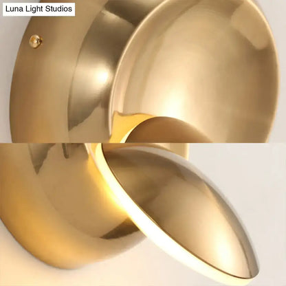 Black Circular LED Stairway Wall Lamp with gold metallic finish on Tampa Home & Garden Store