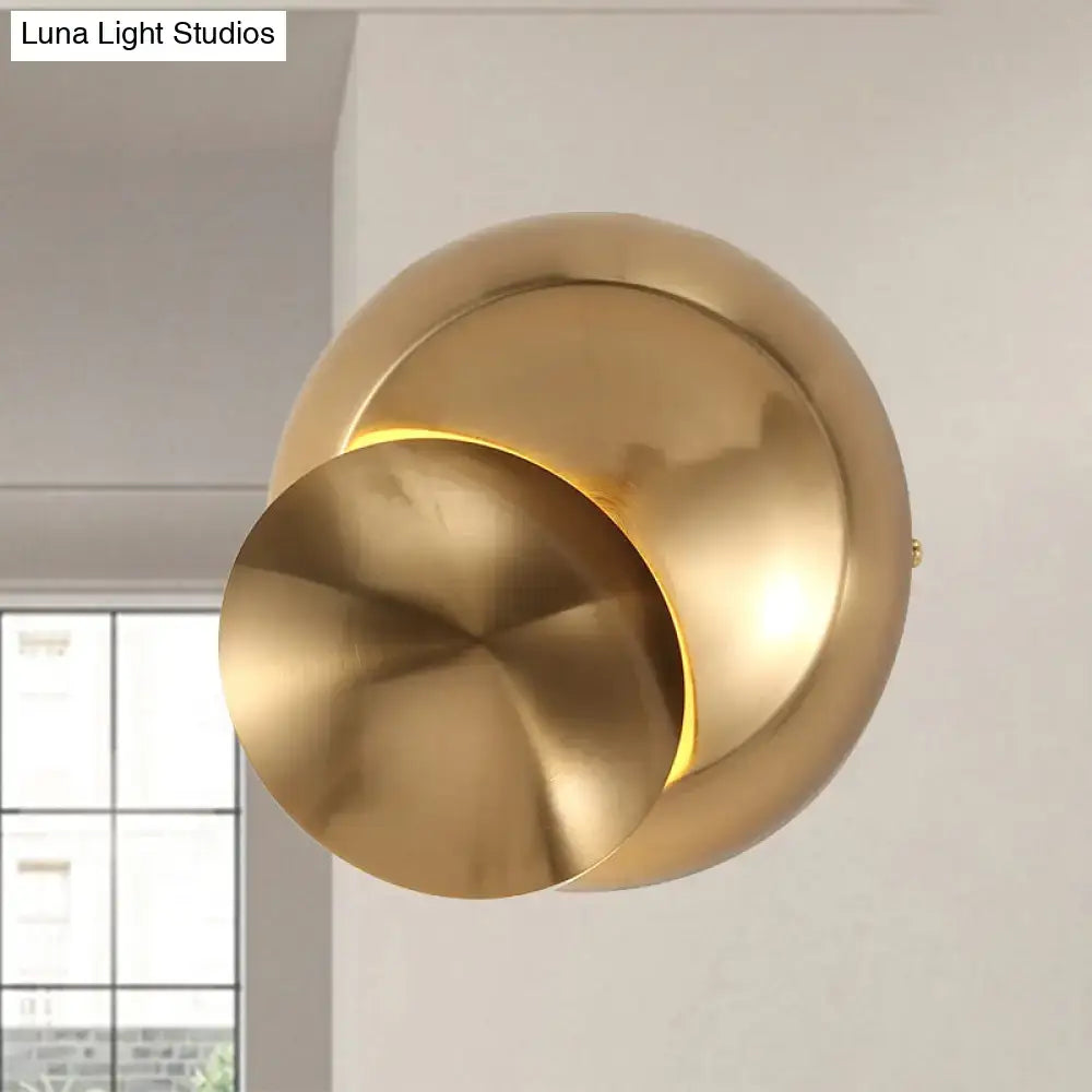 Gold circular LED stairway wall lamp with layered rings on Tampa Home & Garden Store